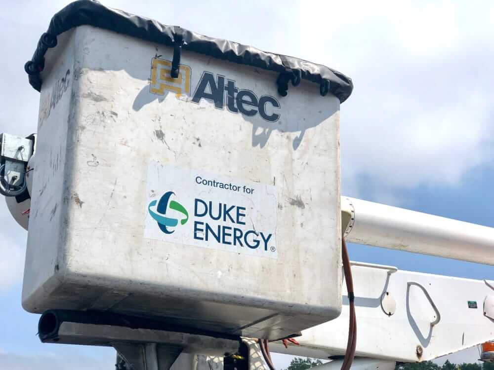 Duke Energy Corp_ logo on electric repair truck-by jadimages via Shutterstock